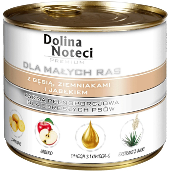 DOLINA NOTECI Premium z Gęsią, ziemniakami i jabłkiem - mokra karma dla psów dorosłych ras małych - 185g