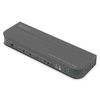Digitus Przełącznik KVM, 4-portowy, 4K 60 Hz, 4 x DP in, 1 x DP/HDMI out