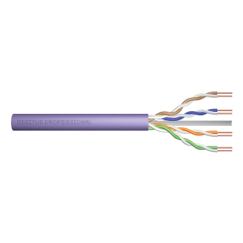 Digitus Kabel instalacyjny kat.6, U/UTP, Dca, AWG 23/1, LSOH, 500m, fioletowy, szpula
