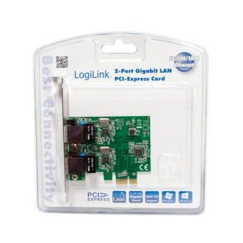 Logilink PC0075, 2-port Gigabit PCI Express network card Logilink 2 x Gigabit Lan (RJ 45) PCIe