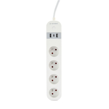 GEMBIRD INTELIGENTNA LISTWA ZASILAJĄCA Z ŁADOWARKĄ USB 4 GNIAZDA PL, BIAŁA-1