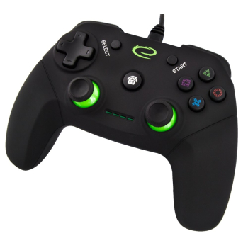 Gamepad Esperanza Vanquisher EGG110K (PC, PS3; kolor czarny, kolor zielony)-1