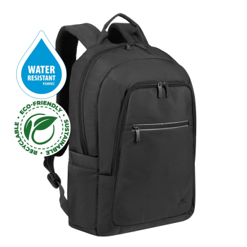 RIVACASE PLECAK NA LAPTOP 15,6-16 ALPENDORF ECO, CZARNY, MATERIAŁ WODOODPORNY, EKO RPET, KIESZENIE NA SMARTFON, DOKUM.,A