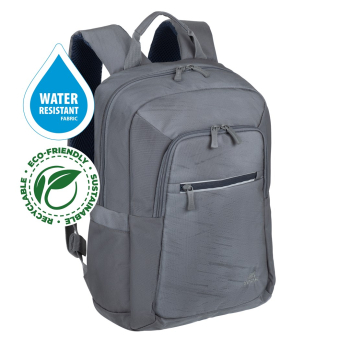 RIVACASE PLECAK NA LAPTOP 13,3-14" ALPENDORF ECO, SZARY, MATERIAŁ WODOODPORNY, EKO RPET, KIESZENIE NA SMARTFON, DOKUM.,A