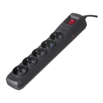 Listwa przeciwprzepięciowa Activejet 5gn/5m/cz (10A; 2300W) 5m; kolor czarny-1
