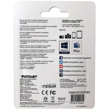 Karta pamięci z adapterem Patriot Memory EP Pro PEF512GEP31MCX (512GB; Class 10, Class A1, Class U3, V30; Adapter, Karta pamięci)-3