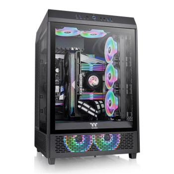 THERMALTAKE THE TOWER 500 TEMPERED GLASS*3 120MM*2 - BLACK CA-1X1-00M1WN-00-1