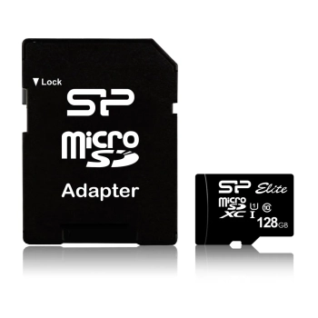 Karta pamięci Silicon Power microSDXC Elite 128GB CL10 UHS-1 (U1) + ADAPTER microSD-SD (SP128GBSTXBU1V10SP)-1