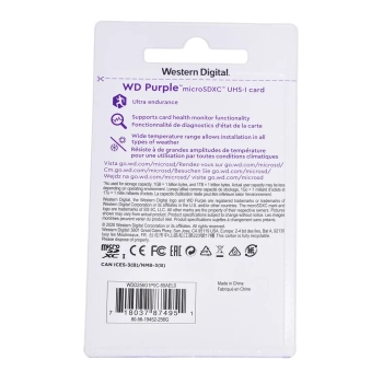 Karta pamięci WD Purple microSDXC WDD0256G1P0C (256GB; Class 10, Class U1)-2