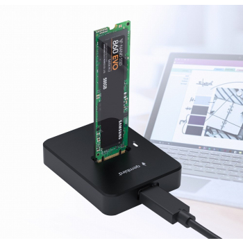 GEMBIRD STACJA DOKUJĄCA DO DYSKÓW M.2 SATA I NVME SSD CZARNA-1