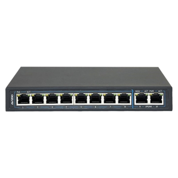 AVIZIO SWITCH NIEZARZĄDZALNY 8 PORTÓW RJ45 POE 1GB/S + 2 PORTY RJ45 UPLINK 1GB/S (BUDŻET MOCY 96W)-1