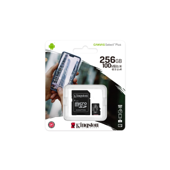 Karta pamięci z adapterem Kingston Canvas Select Plus SDCS2/256GB (256GB; Class 10, Class U1, V30; + adapter)-5