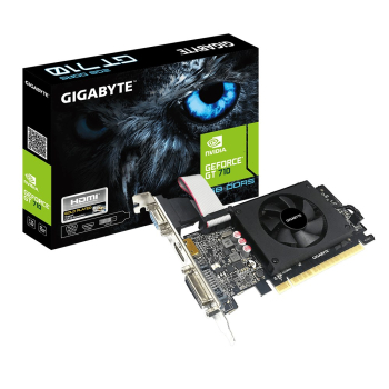 Gigabajt | GV-N710D5-2GIL | NVIDIA | 2 GB | GeForce GT 710 | Pamięć GDDR5 | Liczba portów DVI-D 1 | Ilość portów HDMI 1