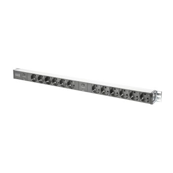 Listwa zasilająca PDU pionowa, 12x gniazdo schuko,2x (2m, wtyk unischuko, 16A, zab.przeciążeniowe)-1