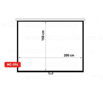 Ekran projekcyjny Maclean, auto-lock, biały matowy, ściana lub sufit, 100", 4:3, 200x150, MC-594-1