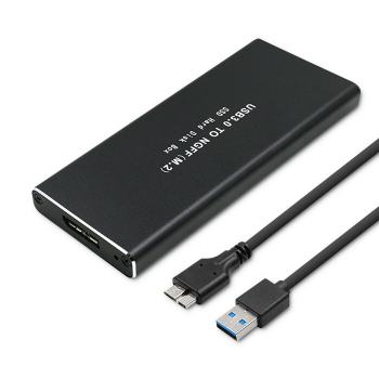 Qoltec Aluminiowa Obudowa | Kieszeń na dysk M.2 SSD | SATA | NGFF | USB 3.0 | Super speed 5Gb/s | 2TB | Czarny-1