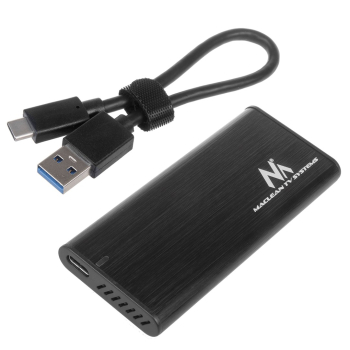 Obudowa dysku Maclean, SSD M.2, NVMe (PCIe), NGFF (SATA), USB 3.1, rozmiary 2230/2240/2260/2280, aluminiowa obudowa, MCE