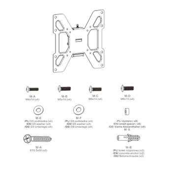 Uchwyt do telewizora lub monitora Maclean, max vesa 200x200, 23-42", 20kg, czarny, MC-597-1