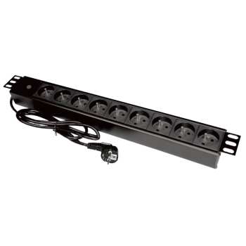 Listwa zasilająca 19" 230V - 9 gniazd (typu E - CEE 7/5), z diodą LED, kabel 1,8m CEE 7/7 ALANTEC-1