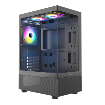 LOGIC OBUDOWA LOOK ARGB MIDI 2 X USB 3.0 + 1 X USB -C BLACK-1