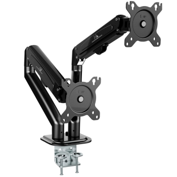 Uchwyt na 2 monitory Maclean, sprężyna gazowa, 13"-27", 7kg, czarny, MC-861N-1