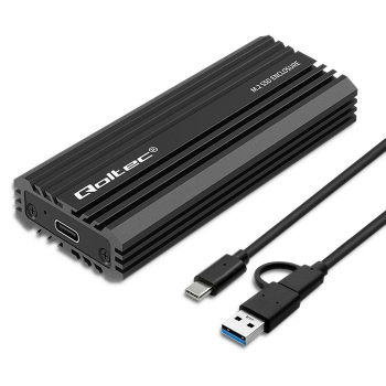 Qoltec Obudowa | kieszeń NV2270 na dysk M.2 SSD | SATA | NVMe | USB-C | 2TB-1