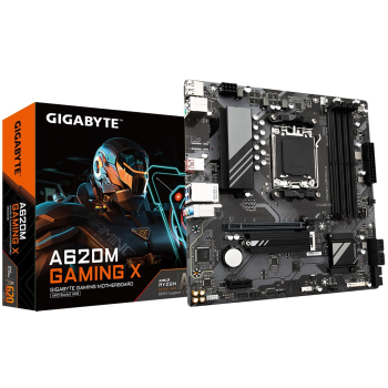 Gigabajt | Płyta główna A620M GAMING XG10 | Rodzina procesorów AMD | Gniazdo procesora AM5 | Moduły DIMM DDR5 | Gniazda