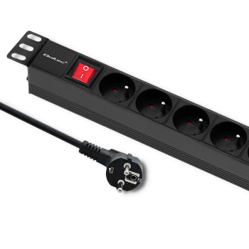 Qoltec Listwa zasilająca PDU do RACK 19'' | 1U | 16A | 8xFRENCH | 2m-1