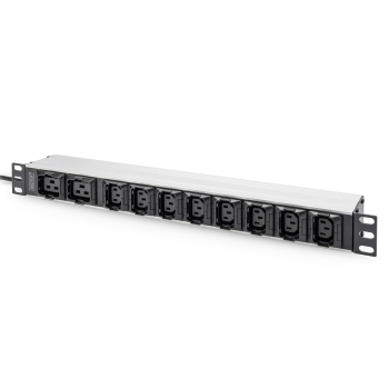 Listwa zasilająca PDU 19" Rack, 8x gniazdo C13, 2x gniazdo C19, 2.0m, 1x wtyk C20, 16A, aluminiowa-1