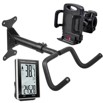 Rowerowy uchwyt ścienny  Maclean, poziomy, stal, max. obciążenie 30kg,  + uchwyt na telefon + licznik-1