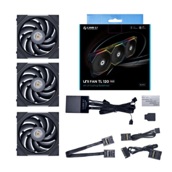 Lian Li UNI FAN TL Series Fan, 3-pak ze sterownikiem - 120mm, czarny-1