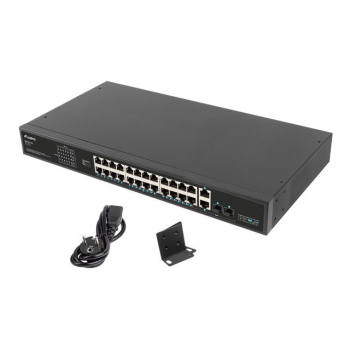 SWITCH LANBERG RSFE-24P-2C-360 24X 100MB POE+/2X COMBO RACK 19" GIGABIT ETHERNET 360W V2-1