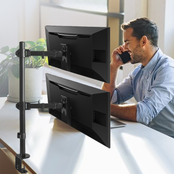 MACLEAN UCHWYT DO MONITORAMAX VESA 100X100, 13-27", 9KG, PODWÓJNY MC-967-1