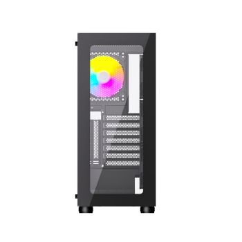 GEMBIRD OBUDOWA FORNAX X450MAX MIDI-TOWER (2X USB 3.0, 2X USB 2.0, 1X USB-C, HD AUDIO, SZKLANY PANEL BOCZNY, ARGB) CZARNA-2