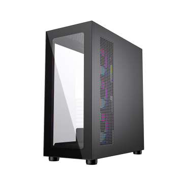 GEMBIRD OBUDOWA FORNAX X450MAX MIDI-TOWER (2X USB 3.0, 2X USB 2.0, 1X USB-C, HD AUDIO, SZKLANY PANEL BOCZNY, ARGB) CZARNA-3