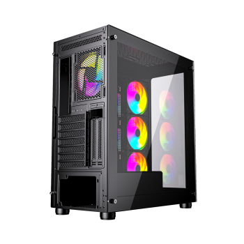 GEMBIRD OBUDOWA FORNAX X450MAX MIDI-TOWER (2X USB 3.0, 2X USB 2.0, 1X USB-C, HD AUDIO, SZKLANY PANEL BOCZNY, ARGB) CZARNA-8