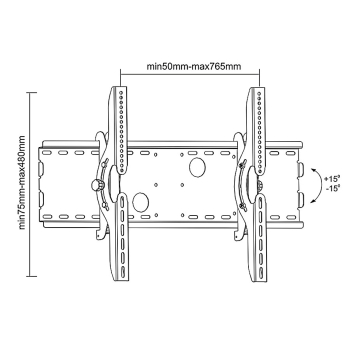 Uchwyt do telewizora Maclean, 37-100", 75kg, czarny, MC-521 B-1