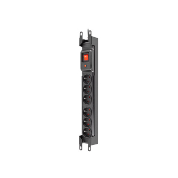Armac M6 Rack 19" | Listwa zasilająca | przeciwprzepięciowa, 6 gniazd, przewód 3m, czarna-1