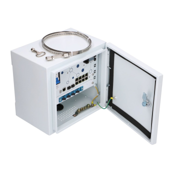 Extralink Minos | Zewnętrzny switch PoE | 8x RJ45 1000Mb/s PoE, 2x SFP, 200W, L2, aktywne chłodzenie-1