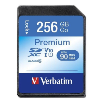 Karta pamięci SDXC Verbatim Premium U1 256GB (90 MB/s) Class 10 UHS-1 V10-1