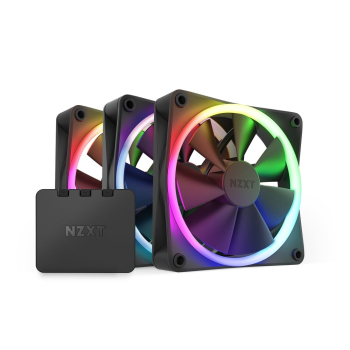 NZXT ZESTAW 3 WENTYLATORÓW F120RGB + KONTROLER (CZARNE)-1