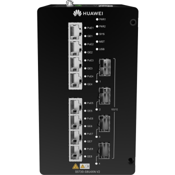 S5700 Series Ethernet Switch - 8*10/100/1000BASE-T ports, 4*10GE SFP+ ports, PoE++, DIN Rail Mountin-1