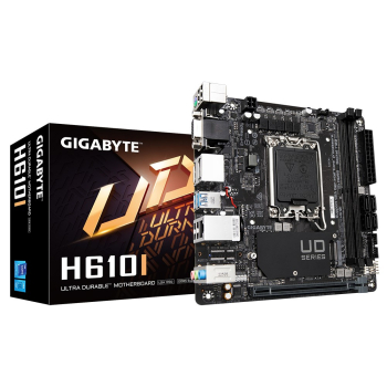 Gigabajt | H610I | Rodzina procesorów Intel | Gniazdo procesora LGA1700 | Moduły DIMM DDR4 | Obsługiwane interfejsy dysk