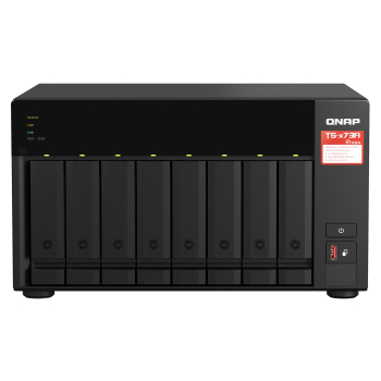 Zestaw Qnap TS-873A-SW5T (TS-873A-8G + switch QSW-1105-5T 5x2.5GbE), Tower, 8 x 2.5"/3.5" SATA, AMD Ryzen V1500B 4C/8T,