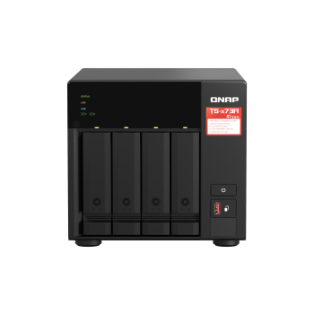 Zestaw Qnap TS-473A-SW5T (TS-473A-8G + switch QSW-1105-5T 5x2.5GbE), Tower, 3.5" SATA, AMD Ryzen V1500B 4C/8T, 8GB DDR4