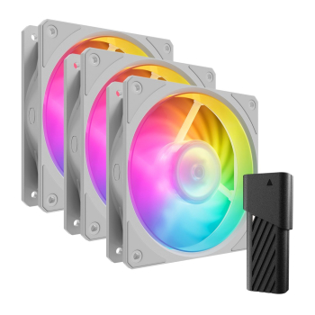 COOLER MASTER WENTYLATOR Mobius 120P ARGB White 3-Pack Fan Kit-1