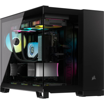 2500X Tempered Glass mATX Mid-Tower, Black-1
