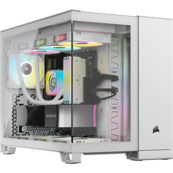 2500X Tempered Glass mATX Mid-Tower, White-1