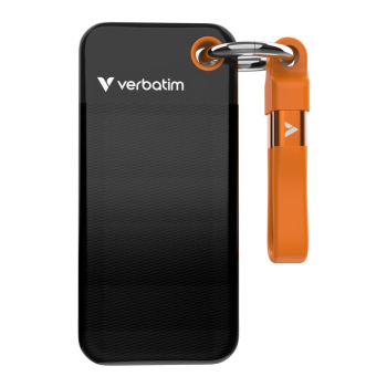Dysk SSD zewnętrzny Verbatim Pocket SSD 1TB USB-C 3.2 Gen 2 czarny/pomarańczowy-1