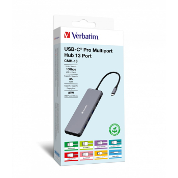 Verbatim CMH-13 USB Type-C 10000 Mbit/s Srebrny-1